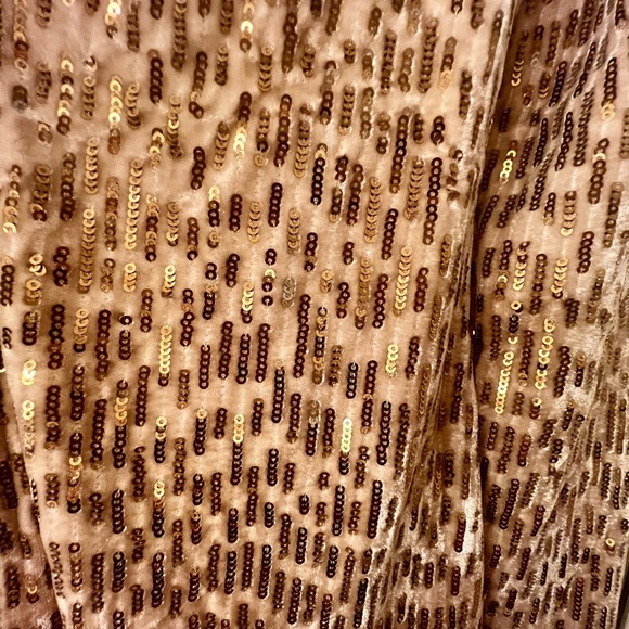 Blue Rain gold sequined, long sleeve dress - Picture 5 of 8